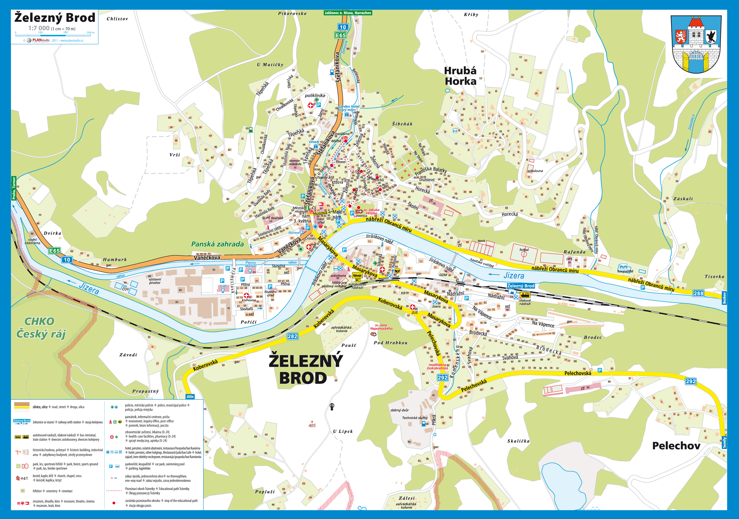 železný brod mapa Mapa města   Město Železný Brod železný brod mapa