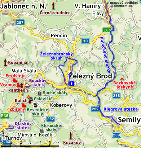 železný brod mapa Tipy na výlety   Město Železný Brod železný brod mapa